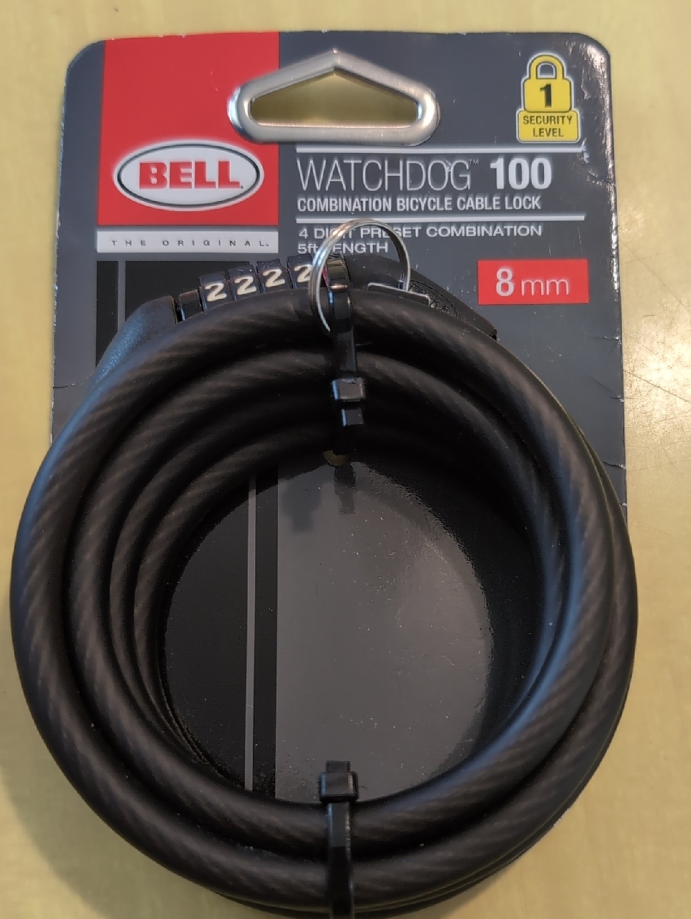 Bell Watchdog 100 Combination Bicycle Cable Lock - Black